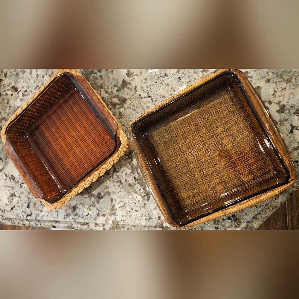 Set Of 2 Purex Baking Dishes With Wicker Inserts - Picture 5 of 5